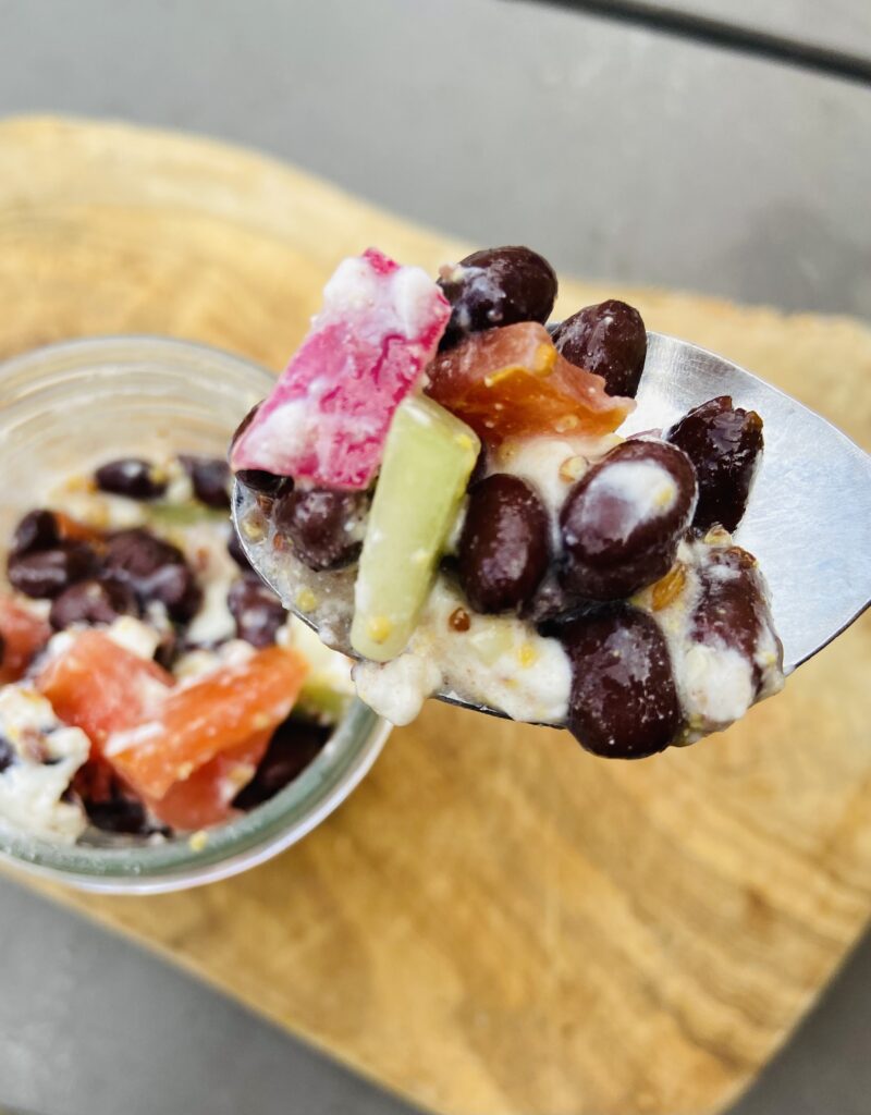 black bean salad with goat cheese